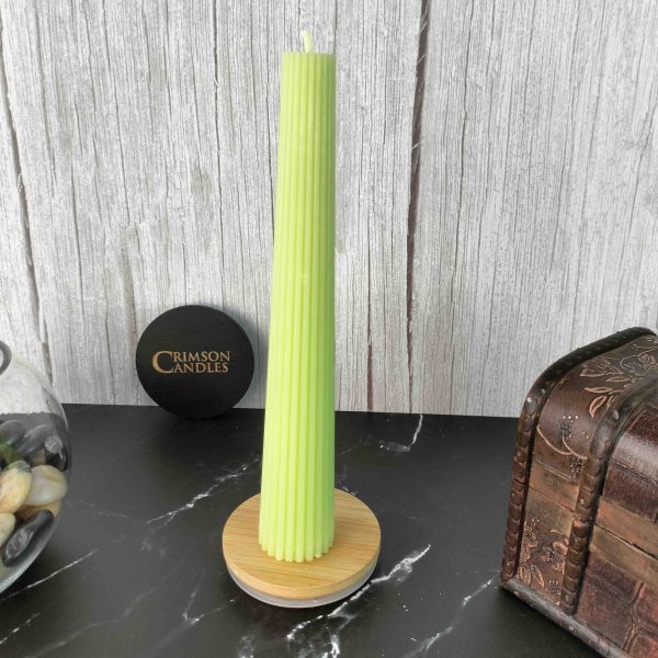 oplus_32 Lime Green flute taper candles <br> 10 Pieces