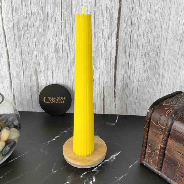Yellow flute taper candles <br> 10 Pieces