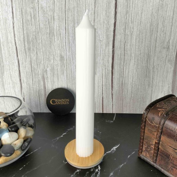 White Ribbed taper candles <br> 100 Pieces