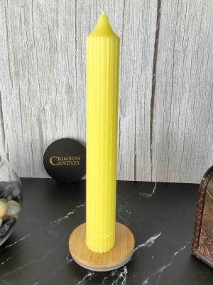 Cream Ribbed taper candles <br> 25 Pieces