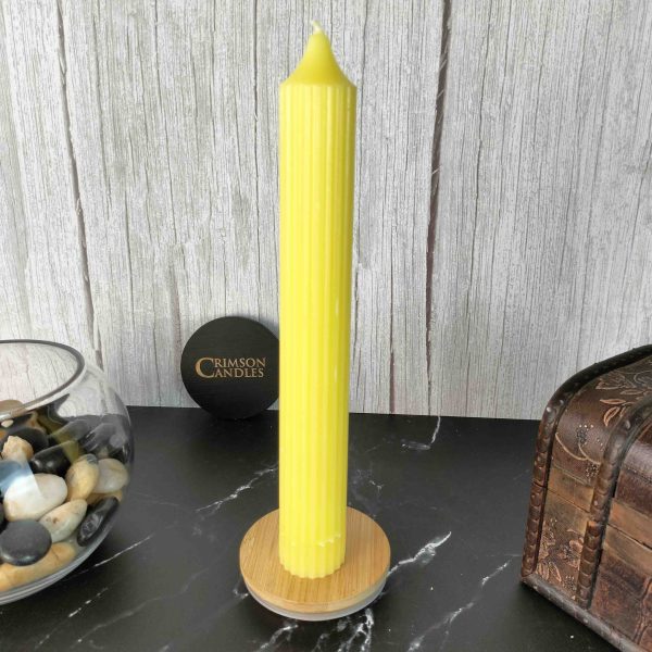 oplus_32 Cream Ribbed taper candles <br> 10 Pieces