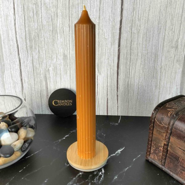 Brown Ribbed taper candles <br> 10 Pieces
