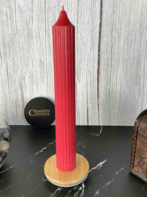 Red Ribbed taper candles <br> 100 Pieces