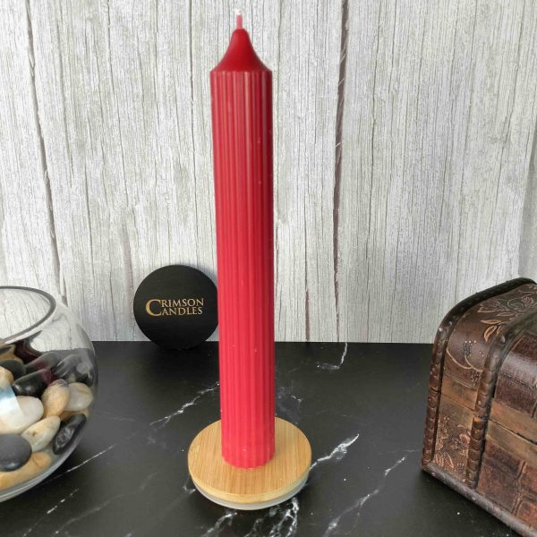 Red Ribbed taper candles <br> 100 Pieces