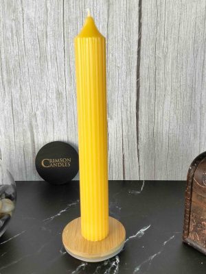Light Orange Ribbed taper candles <br> 10 Pieces