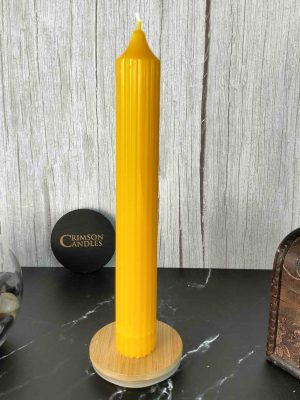Orange Ribbed taper candles <br> 10 Pieces