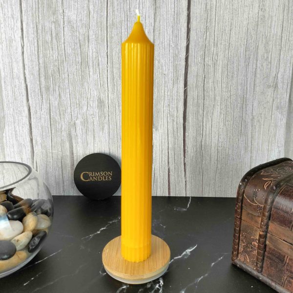 Orange Ribbed taper candles <br> 25 Pieces