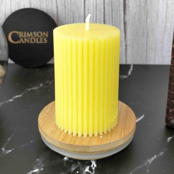 Cream Ribbed Pillar Candles <br>6.5cm (H) by 4.5cm (D) <br>100 Pieces