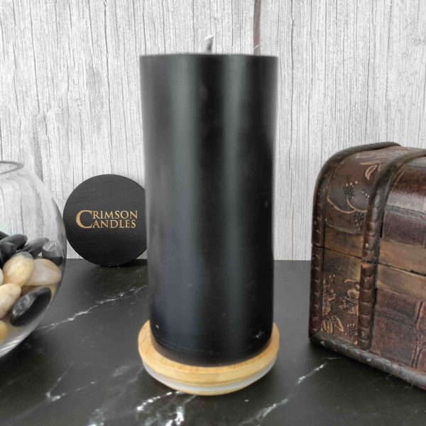 Black Smooth Pillar Candles<br>14cm (H) by 7cm (D) <br>25 Pieces