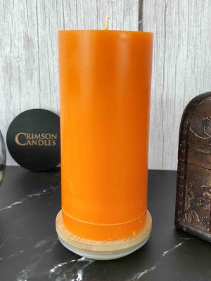 Burnt Orange Smooth Pillar Candles<br>14cm (H) by 7cm (D) <br>10 Pieces