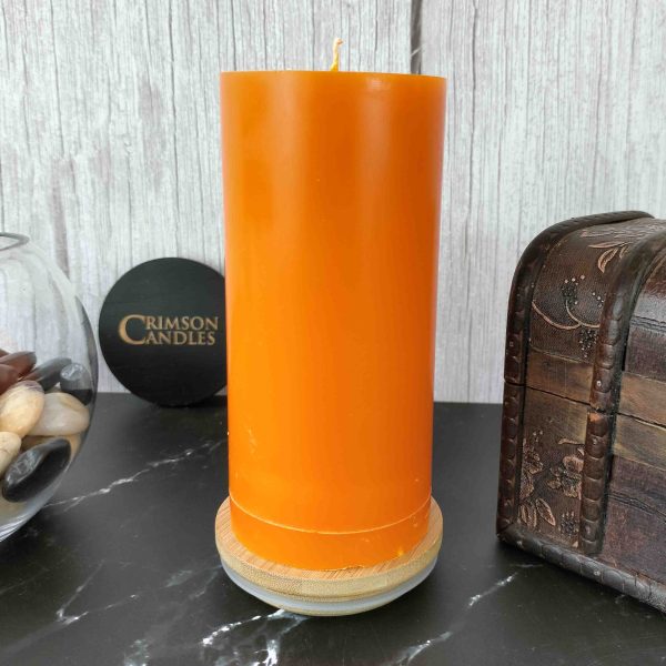Burnt Orange Smooth Pillar Candles<br>14cm (H) by 7cm (D) <br>25 Pieces