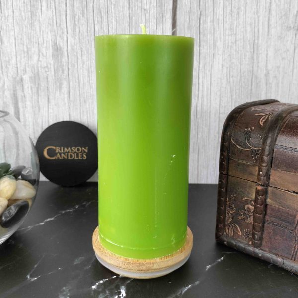 Green Smooth Pillar Candles<br>14cm (H) by 7cm (D) <br>10 Pieces