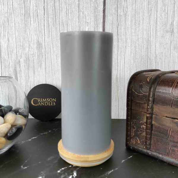 oplus_32 Grey Smooth Pillar Candles<br>14cm (H) by 7cm (D) <br>10 Pieces