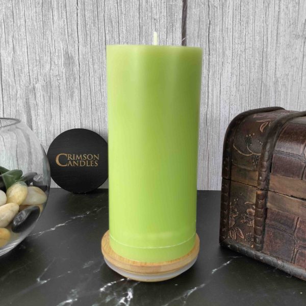 oplus_32 Lime Green Smooth Pillar Candles<br>14cm (H) by 7cm (D) <br>25 Pieces