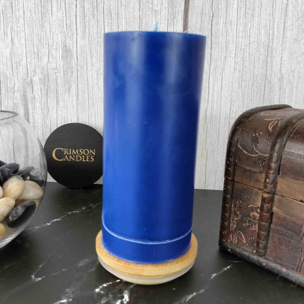 Navy Blue Smooth Pillar Candles<br>14cm (H) by 7cm (D) <br>10 Pieces