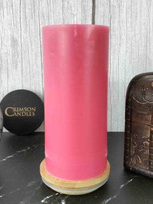 Pink Smooth Pillar Candles<br>14cm (H) by 7cm (D) <br>10 Pieces