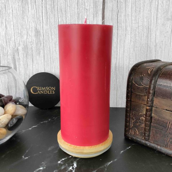 Red Smooth Pillar Candles<br>14cm (H) by 7cm (D) <br>25 Pieces