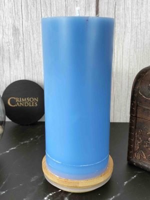 Sky Blue Smooth Pillar Candles<br>14cm (H) by 7cm (D) <br>25 Pieces