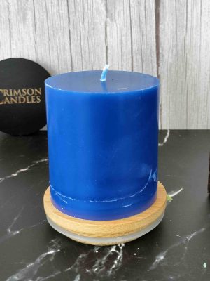Blue Smooth Pillar Candles<br>6.5cm (H) by 7cm (D) <br>10 Pieces