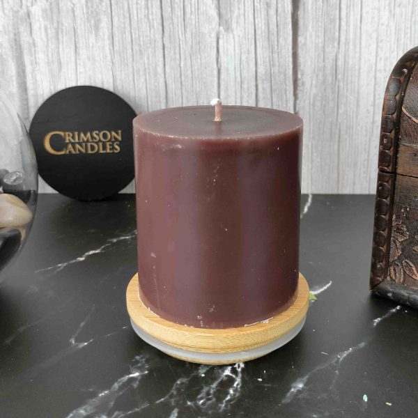 Chocolate Brown Smooth Pillar Candles<br>6.5cm (H) by 7cm (D) <br>100 Pieces