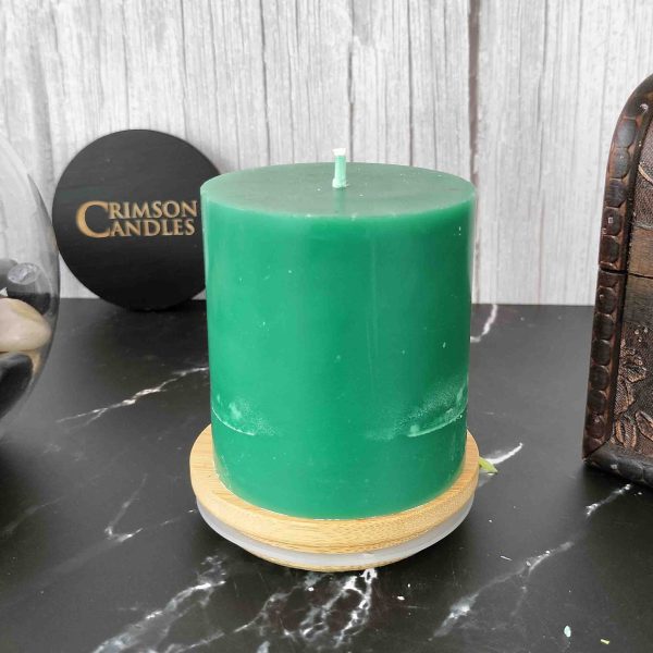 Jungle Green Smooth Pillar Candles<br>6.5cm (H) by 7cm (D) <br>25 Pieces