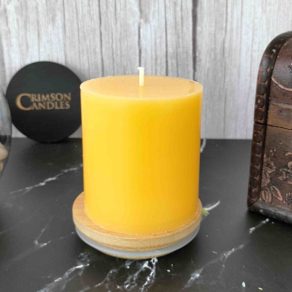 oplus_32 Light Orange Smooth Pillar Candles<br>6.5cm (H) by 7cm (D) <br>25 Pieces