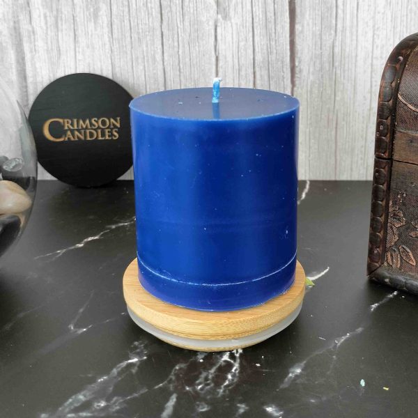 Navy Blue Smooth Pillar Candles<br>6.5cm (H) by 7cm (D) <br>100 Pieces