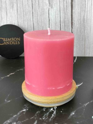 Pink Smooth Pillar Candles<br>6.5cm (H) by 7cm (D) <br>10 Pieces