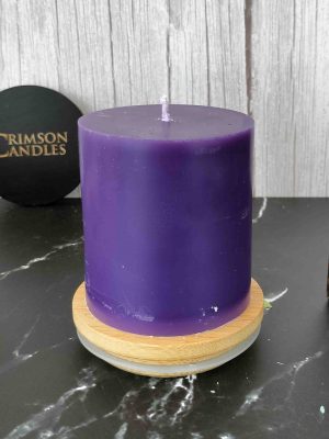 Purple Smooth Pillar Candles<br>6.5cm (H) by 7cm (D) <br>10 Pieces