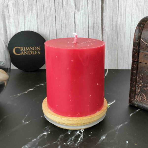 Red Smooth Pillar Candles<br>6.5cm (H) by 7cm (D) <br>25 Pieces