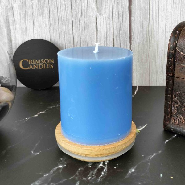 Sky Blue Smooth Pillar Candles<br>6.5cm (H) by 7cm (D) <br>100 Pieces