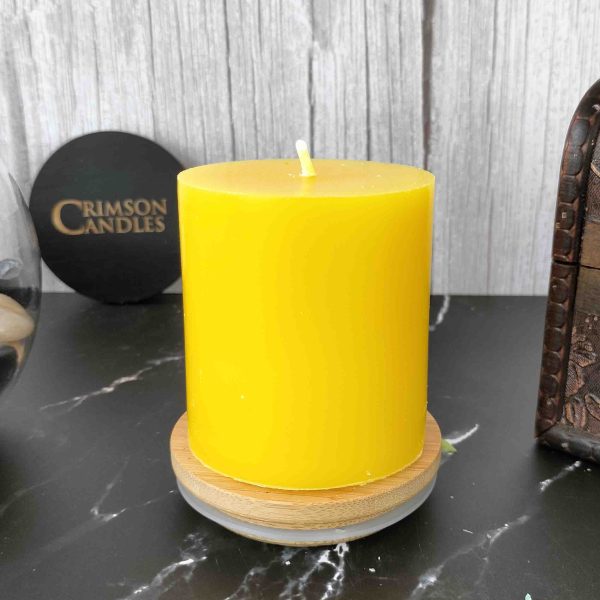 Yellow Smooth Pillar Candles<br>6.5cm (H) by 7cm (D) <br>100 Pieces