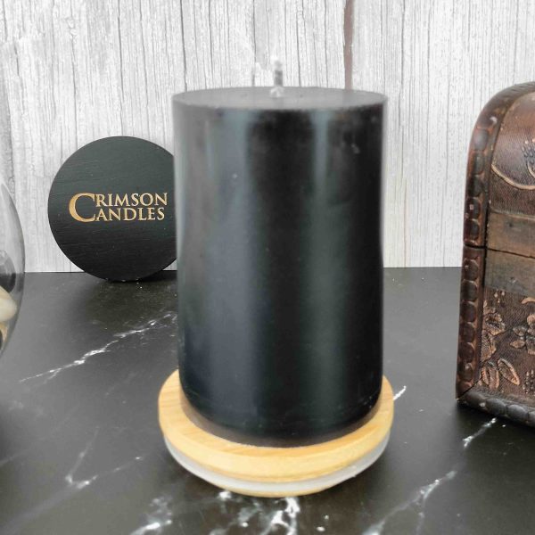 Black Smooth Pillar Candles<br>9.5cm (H) by 7cm (D) <br>100 Pieces