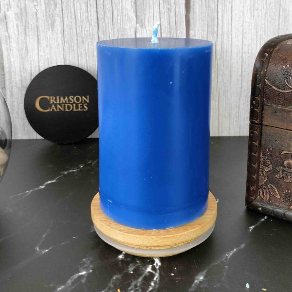 Blue Smooth Pillar Candles<br>9.5cm (H) by 7cm (D) <br>25 Pieces