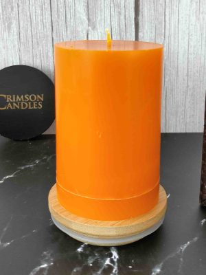 Burnt Orange Smooth Pillar Candles<br>9.5cm (H) by 7cm (D) <br>10 Pieces