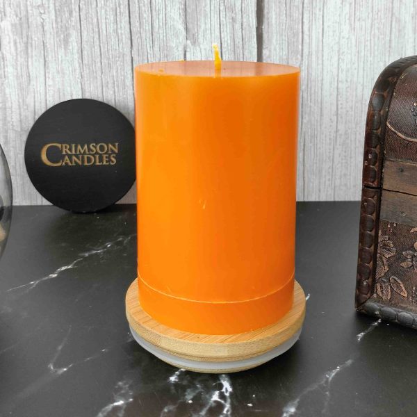 Burnt Orange Smooth Pillar Candles<br>9.5cm (H) by 7cm (D) <br>10 Pieces