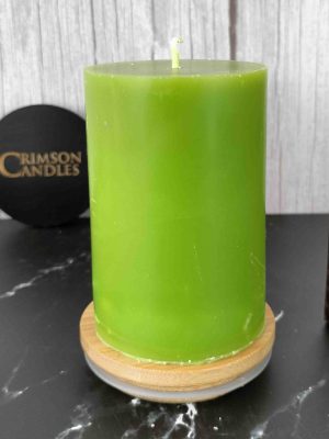 Green Smooth Pillar Candles<br>9.5cm (H) by 7cm (D) <br>10 Pieces
