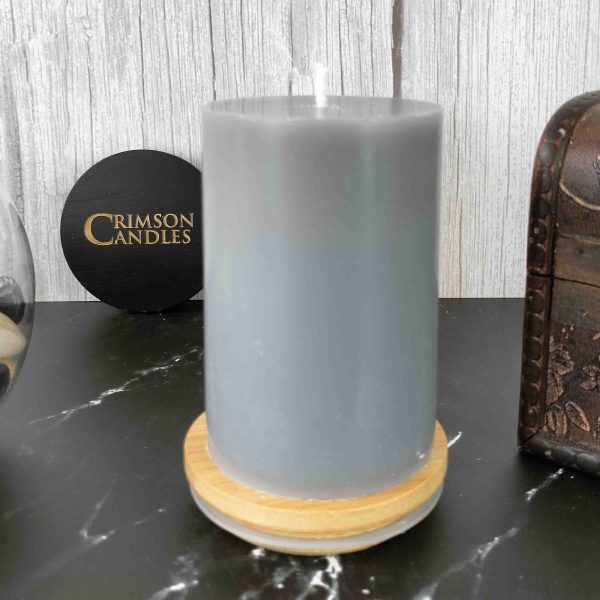 Grey Smooth Pillar Candles<br>9.5cm (H) by 7cm (D) <br>10 Pieces