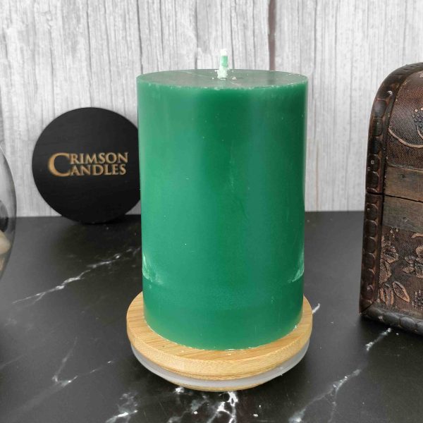 Jungle Green Smooth Pillar Candles<br>9.5cm (H) by 7cm (D) <br>100 Pieces