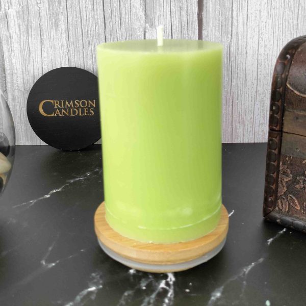 Lime Green Smooth Pillar Candles<br>9.5cm (H) by 7cm (D) <br>100 Pieces