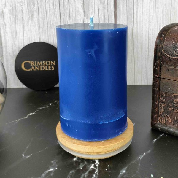 Navy Blue Smooth Pillar Candles<br>9.5cm (H) by 7cm (D) <br>10 Pieces
