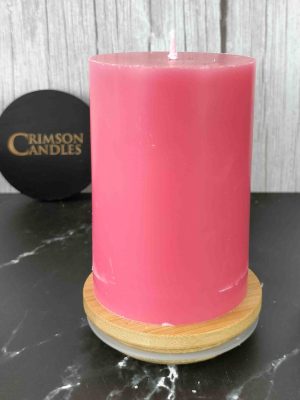 Pink Smooth Pillar Candles<br>9.5cm (H) by 7cm (D) <br>10 Pieces
