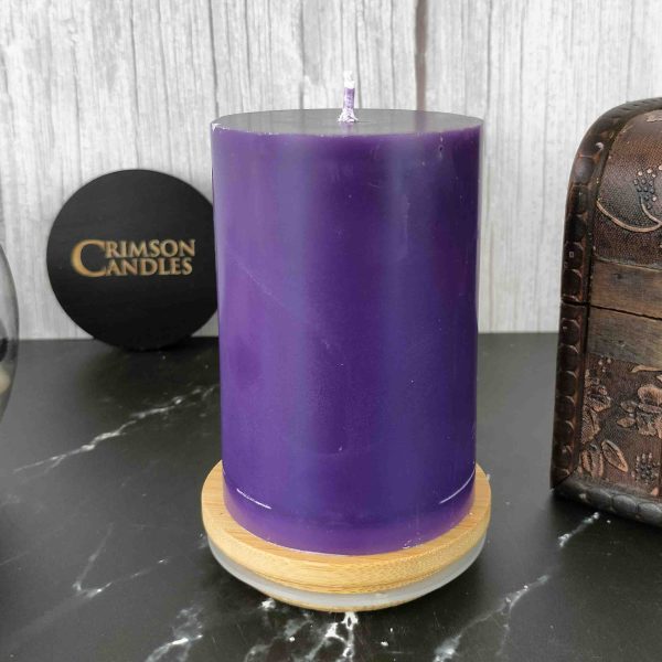 Purple Smooth Pillar Candles<br>9.5cm (H) by 7cm (D) <br>10 Pieces