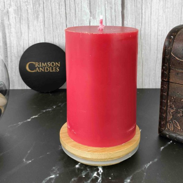 Red Smooth Pillar Candles<br>9.5cm (H) by 7cm (D) <br>100 Pieces
