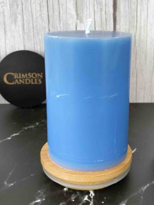 Sky Blue Smooth Pillar Candles<br>9.5cm (H) by 7cm (D) <br>100 Pieces