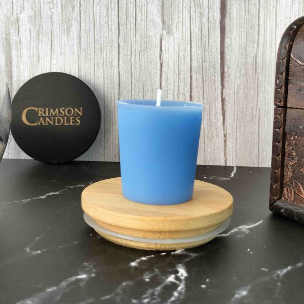 oplus_32 Sky Blue Unscented Votive candles <br> 12 Pieces