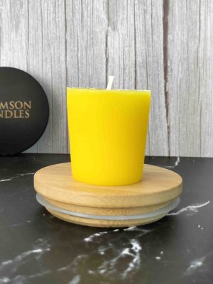 Yellow Unscented Votive candles <br> 12 Pieces